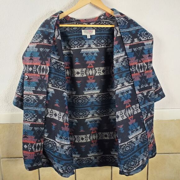 Ecote single snap front southwestern knit coat/chore coat Size Medium - Picture 7 of 11